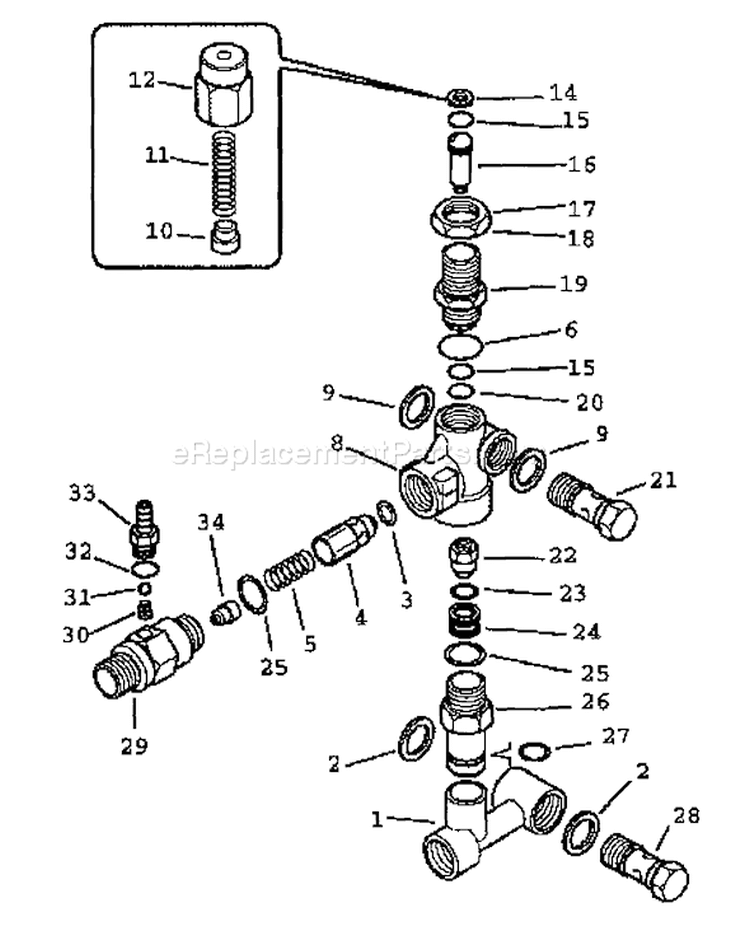 Page C Diagram and Parts List for 1295-0  Briggs and Stratton Pressure Washer